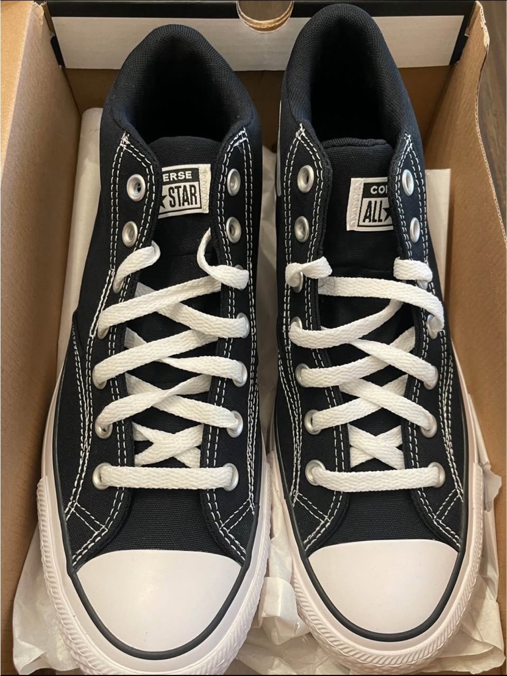Men’s Converse Black & White High Top Canvas Sneakers